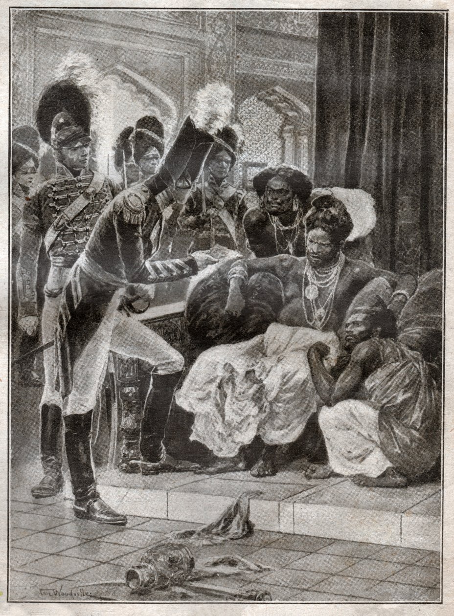 Kolonialisme in Sri Lanka (gravure) door Richard Caton (after) Woodville