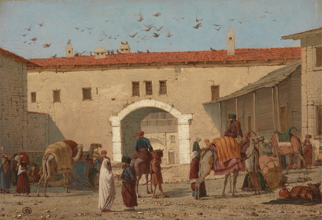Caravanserai bij Mylasa in Klein-Azië door Richard Dadd