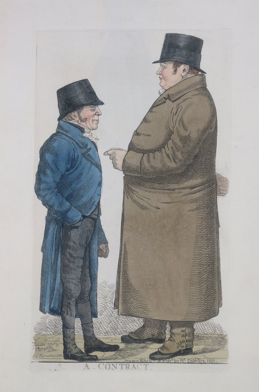 Een contract, 1818 door Richard Dighton