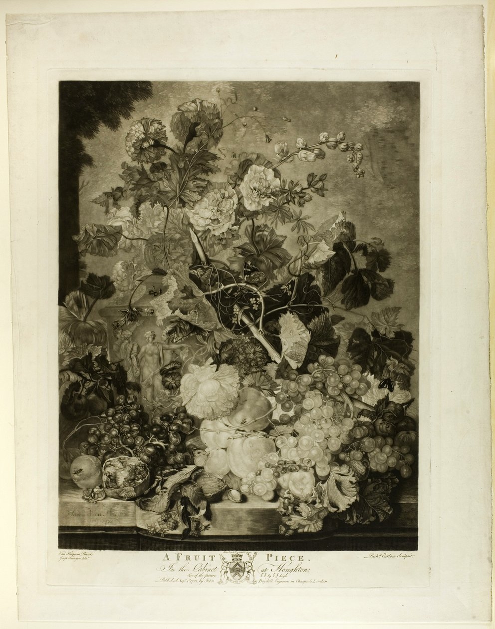 Een fruitstuk, uit The Houghton Gallery door Richard Earlom