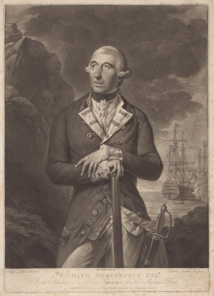 Richard Kempenfelt, Esq. door Richard Earlom