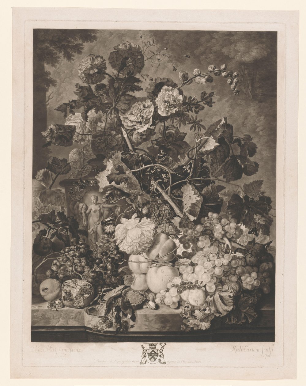 Stilleven met fruit en bloemen door Richard Earlom