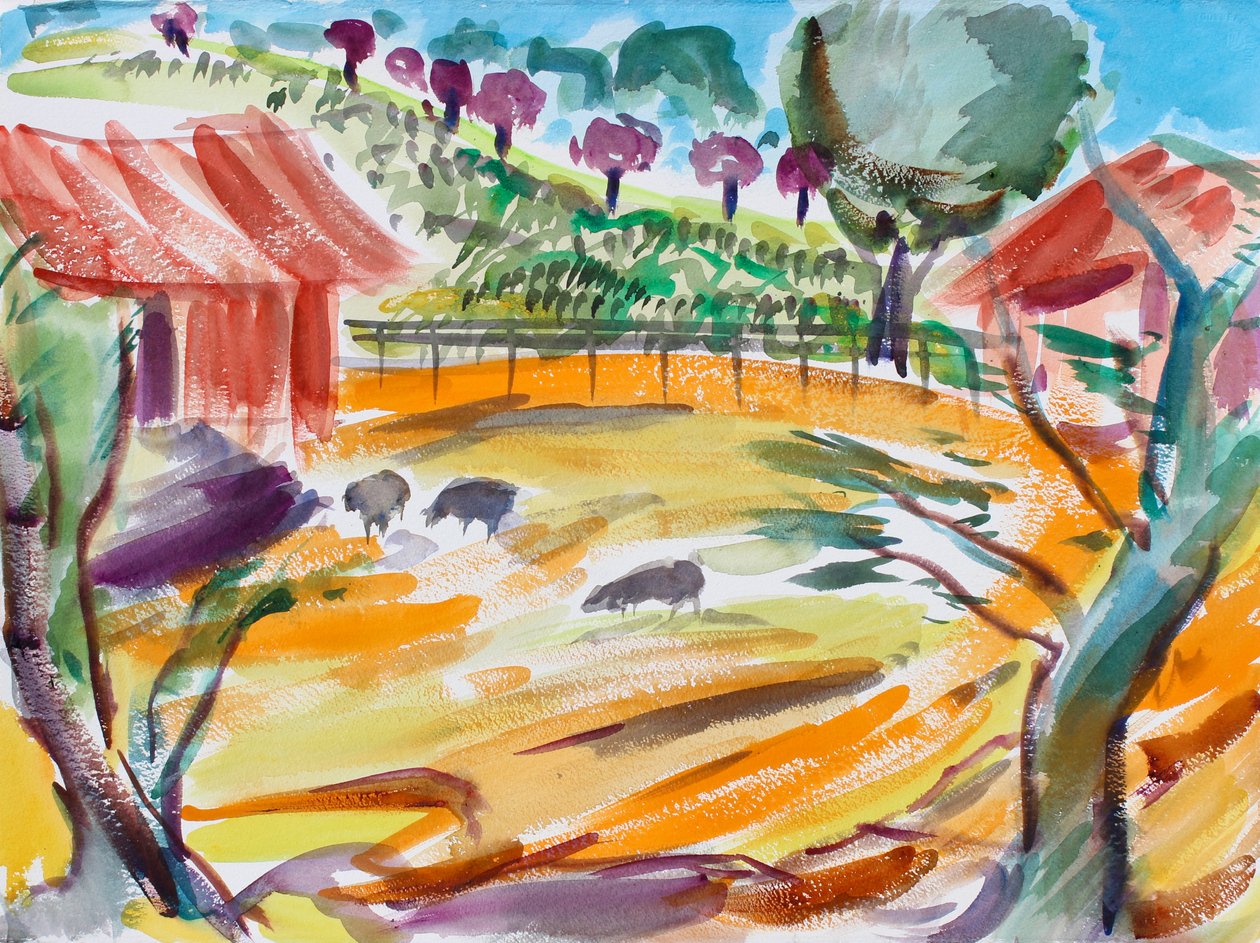 Boerenerf met Schapen, Napa Valley door Richard Fox