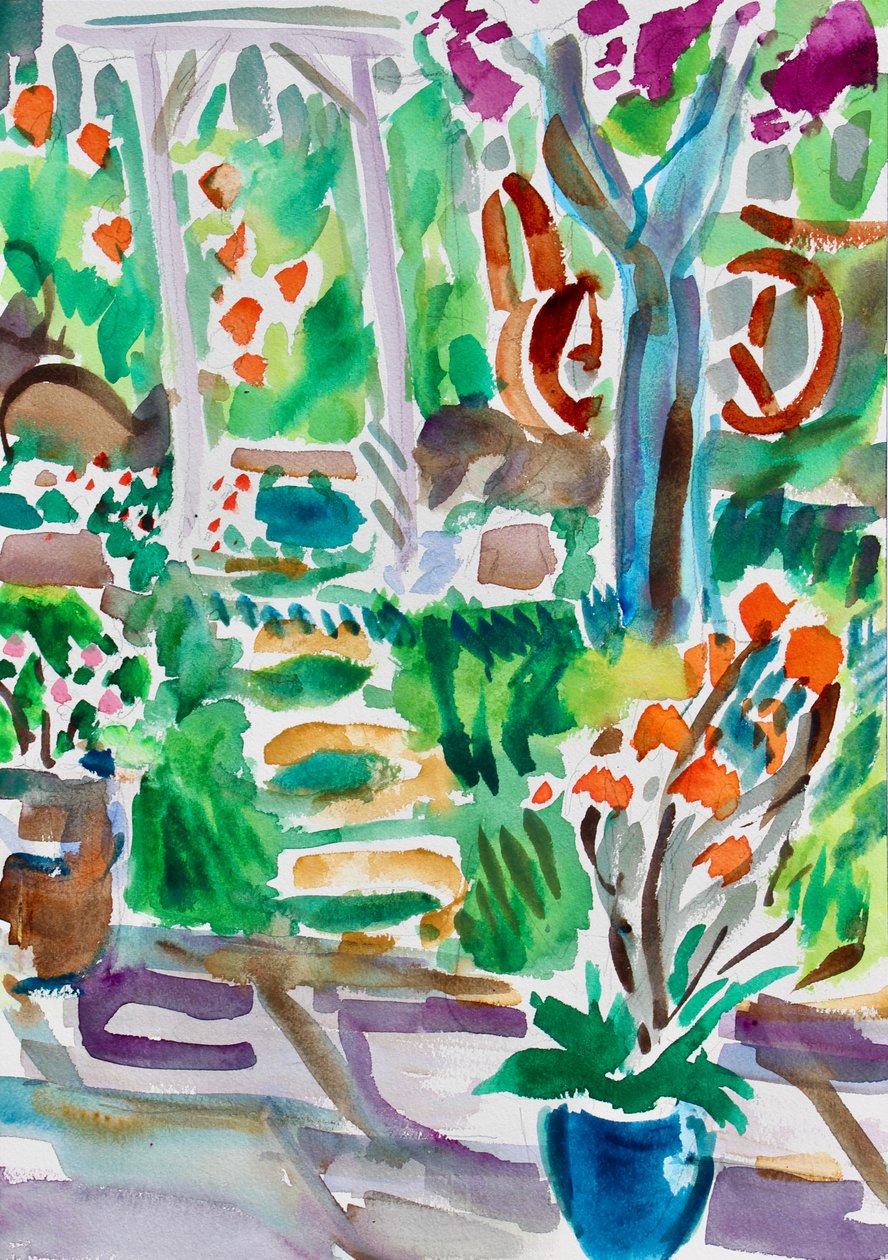 Tuinpad en prieel, 2020 door Richard Fox