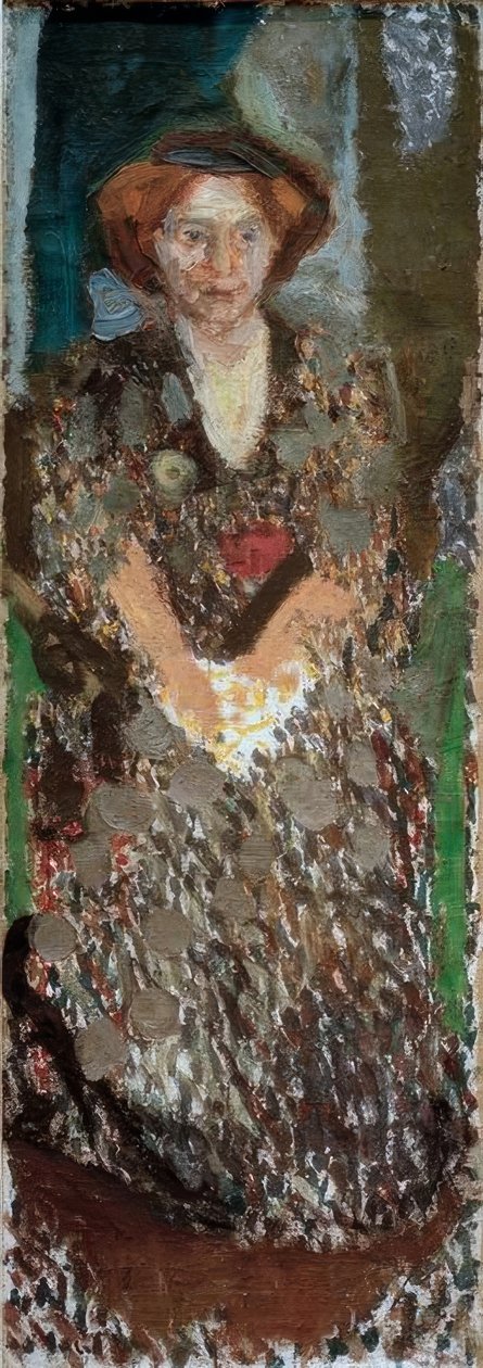 Portret van Mathilde Schönberg in het atelier door Richard Gerstl