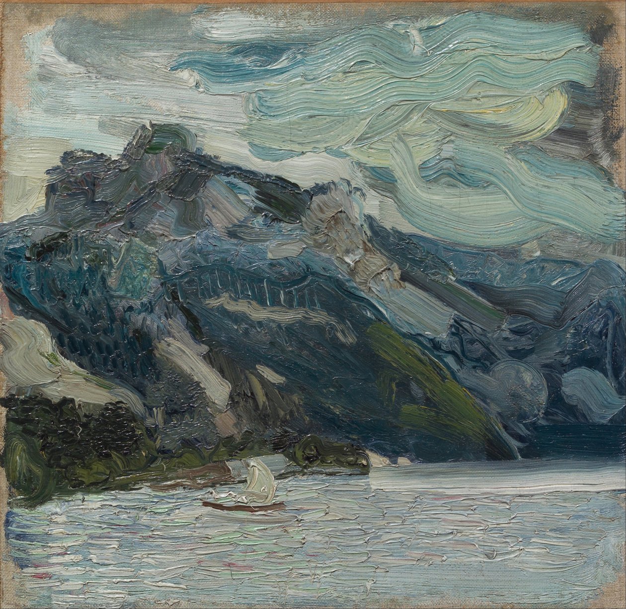 Meer Traun met Slapende Griekse Berg, 1907 door Richard Gerstl