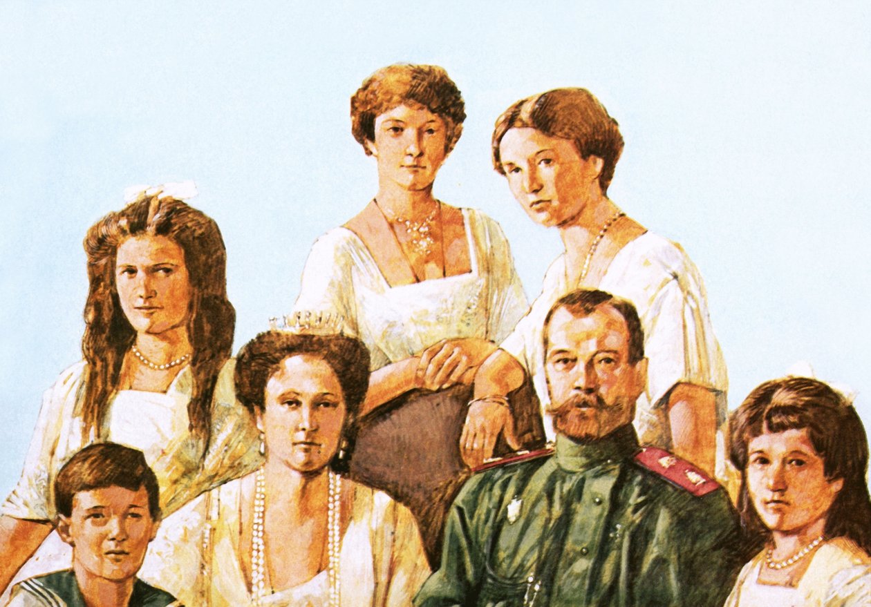 Tsaar Nicolaas II met deze familie door Richard Hook