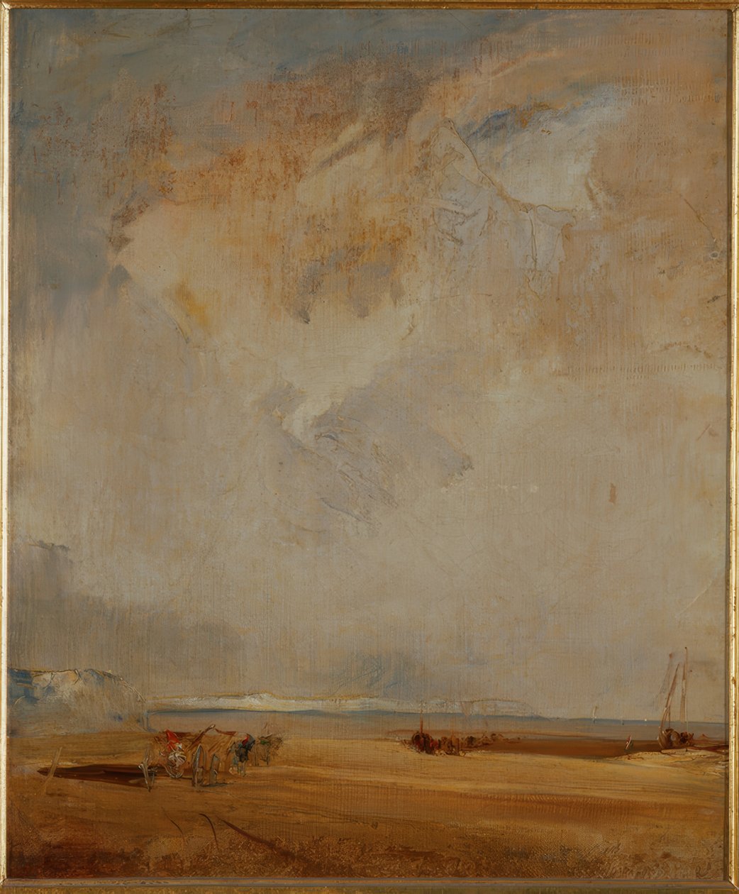 Kust in Normandië door Richard Parkes Bonington