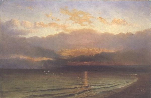 Zonsondergang aan de kust van Yorkshire door Richard Weatherill