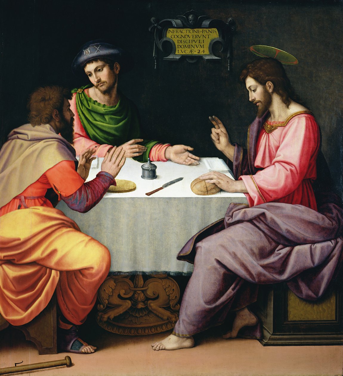 Het avondmaal in Emmaüs, c.1520 door Ridolfo , Il Ghirlandaio