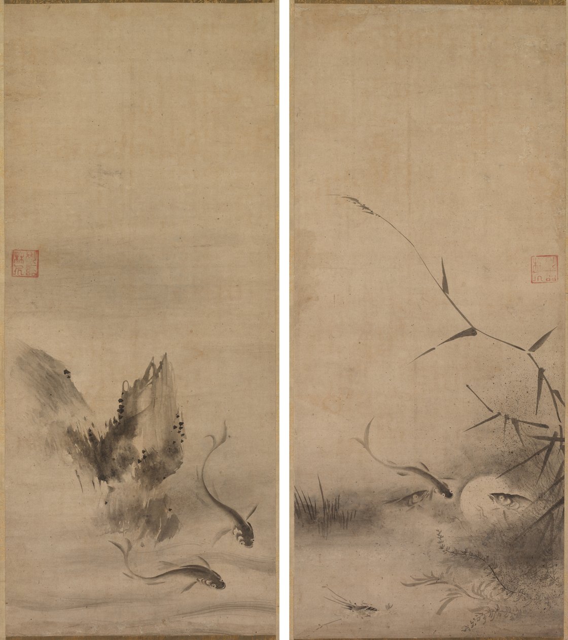 Vis en Rots; Vis en Zeewier door Rinkyo