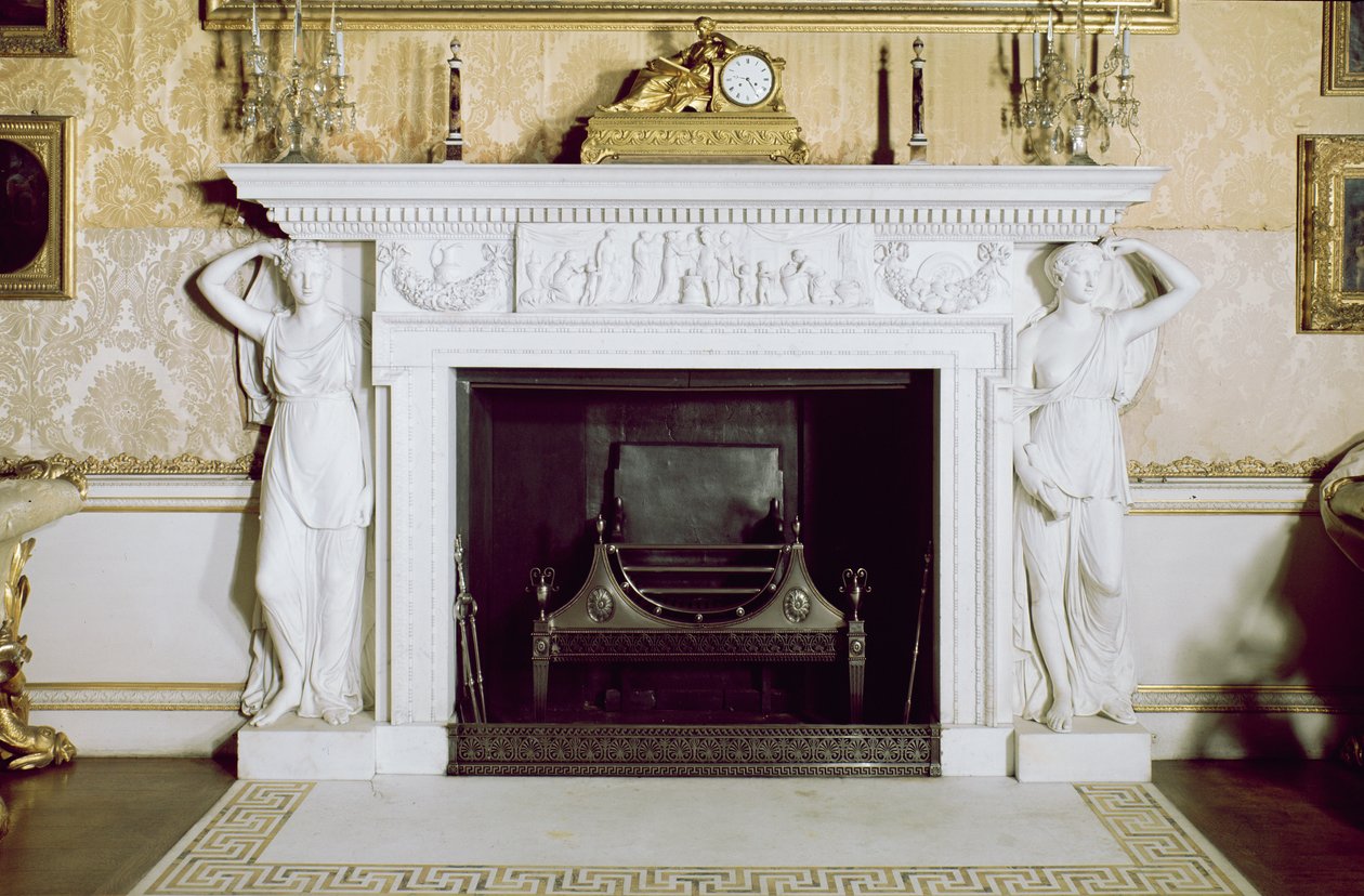 De open haard in de staatsontvangstkamer door Robert Adam