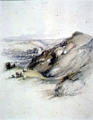 Rotsen in Hastings, uitzicht vanaf de East Cliff door Robert Brandard