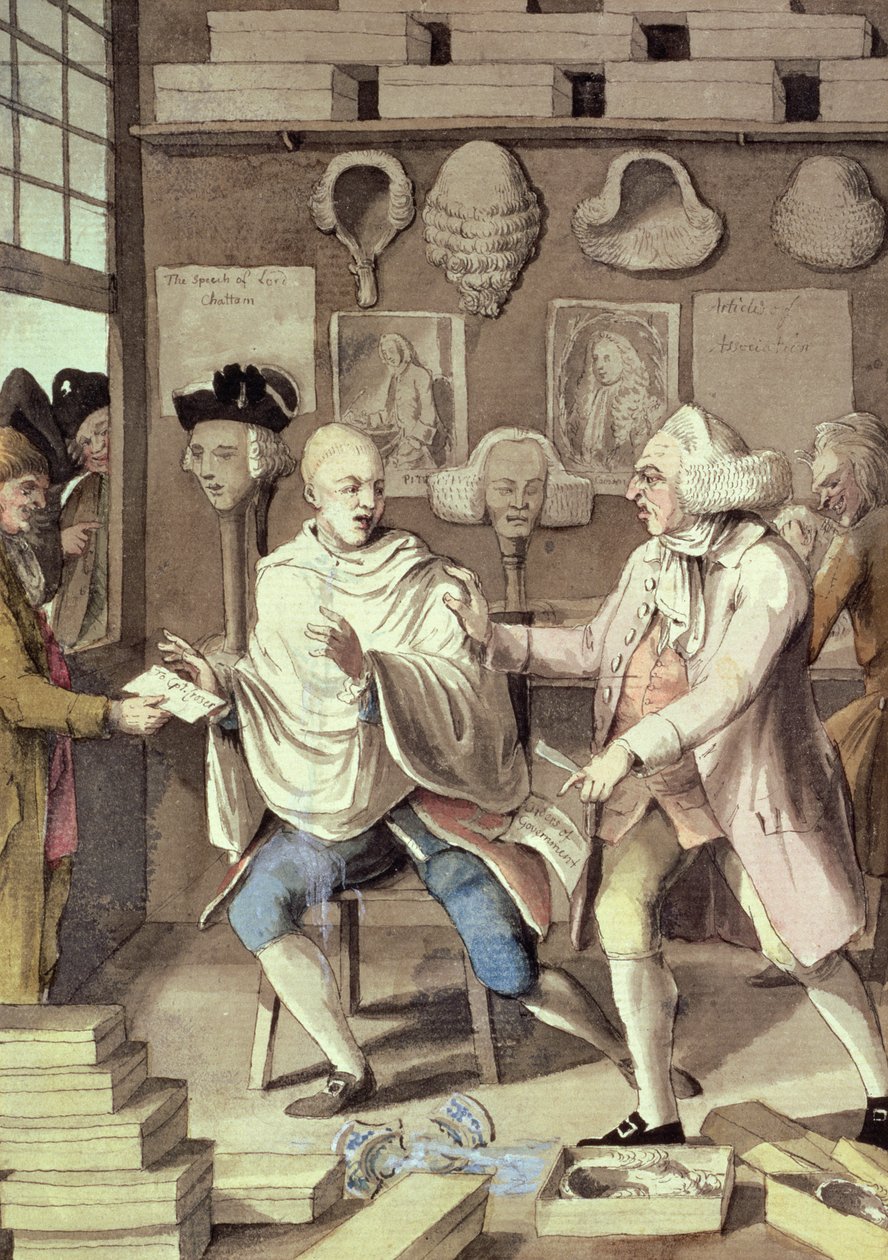 De Patriottische Kapper van New York, of de Kapitein van het Schuim, 18e eeuw door Robert Dighton