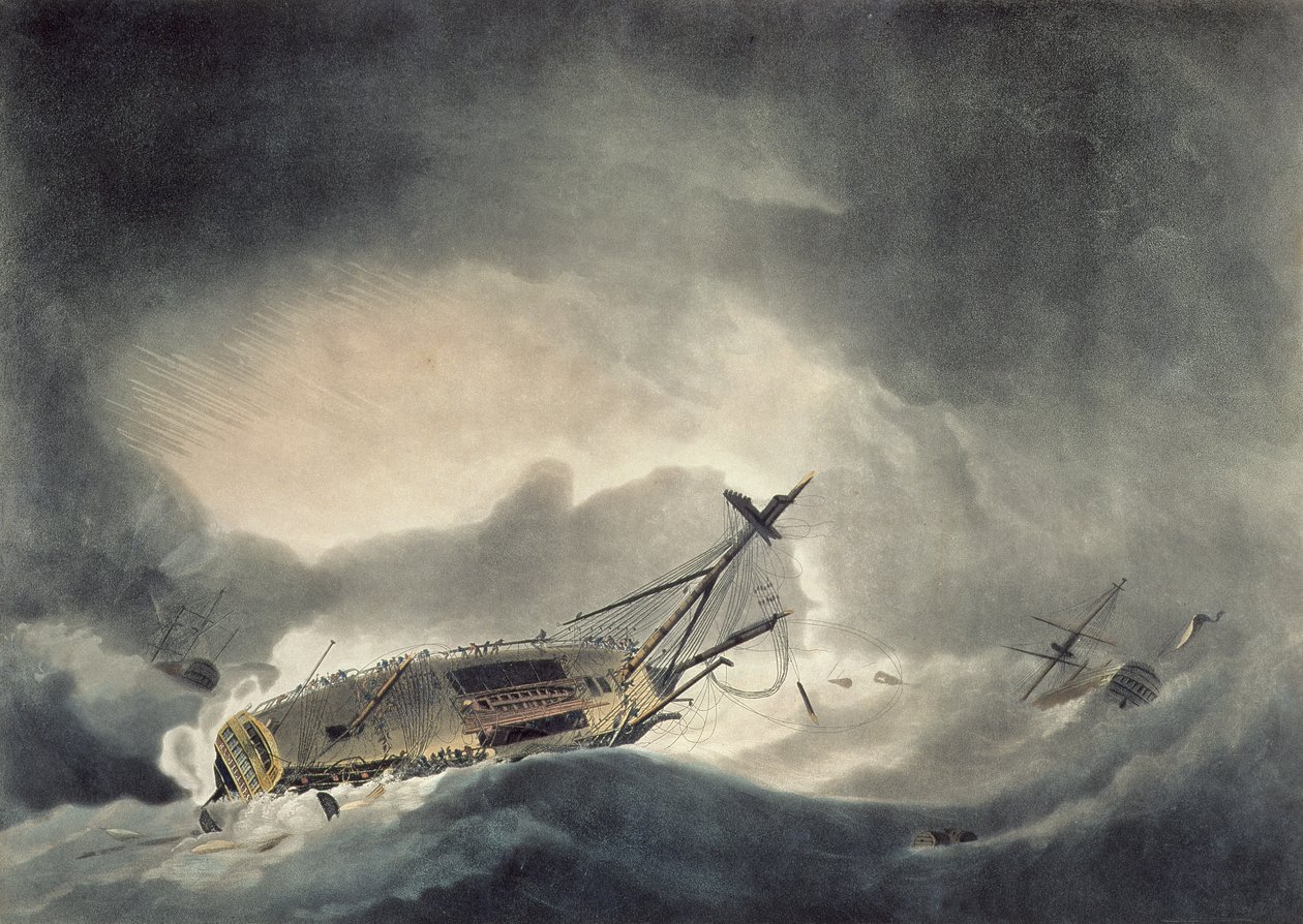 De storm nam toe, gegraveerd door Francis Jukes, gepubliceerd in 1795 door Robert Dodd