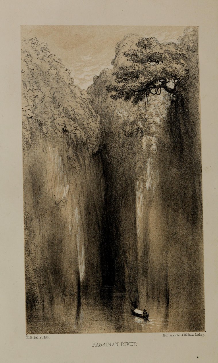 Pagsinan Rivier, aquarel door Robert Elwes (1819-1878), een rijke jonge Britse heer uit Norfolk door Robert Elwes