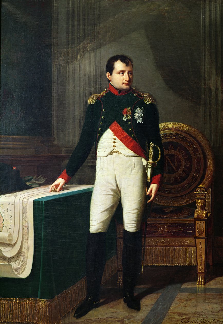 Portret van Napoleon Bonaparte (1769-1821) 1809 door Robert Lefevre