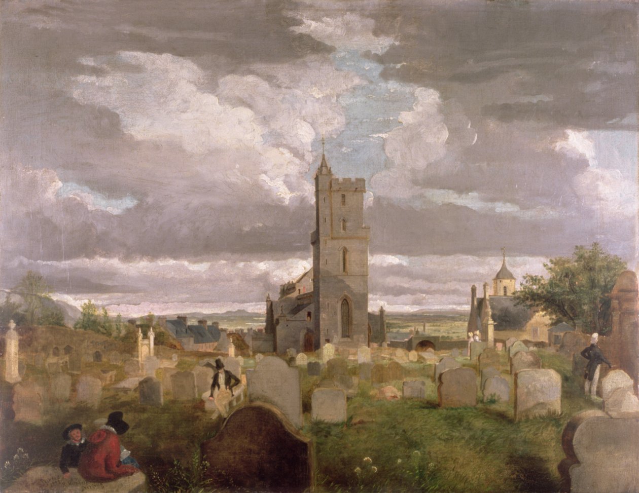 Het Oude Kerkhof, Stirling, 1835 door Robert Mitchell