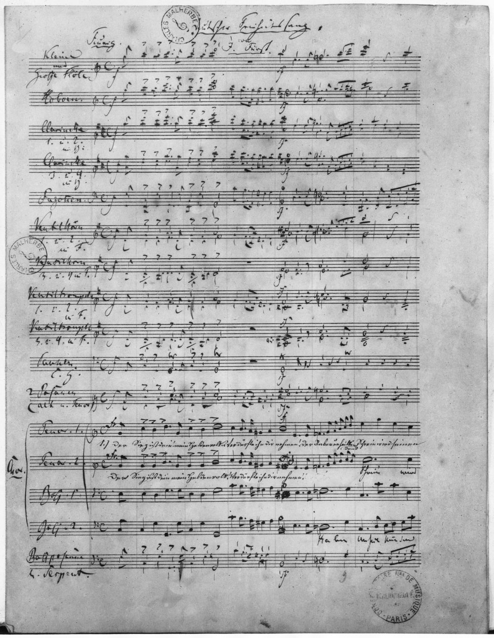 Ms.316, Drie Lieder, Opus 65, Nummer 3, voor mannenkoor, 1847 door Robert Schumann