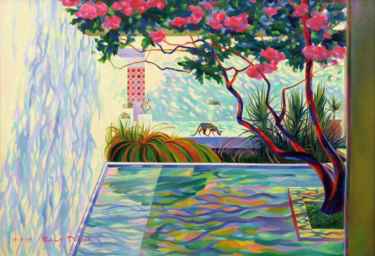 Kat in een Mexicaanse tuin door Robert Tyndall