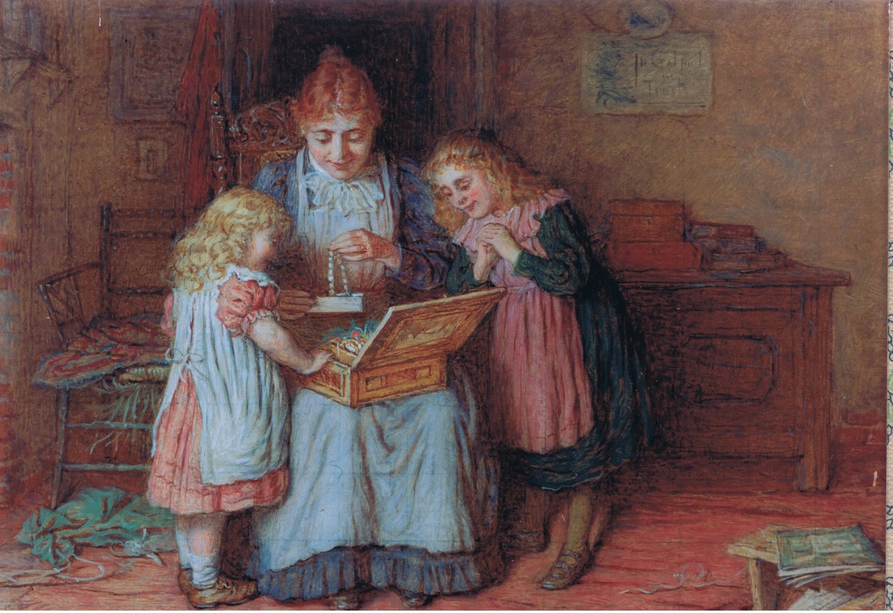 Familie schatten, Ansichtkaart, 1970