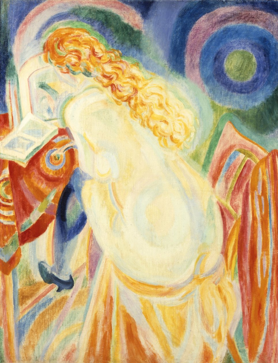 Vrouwelijk naakt lezend door Robert Delaunay