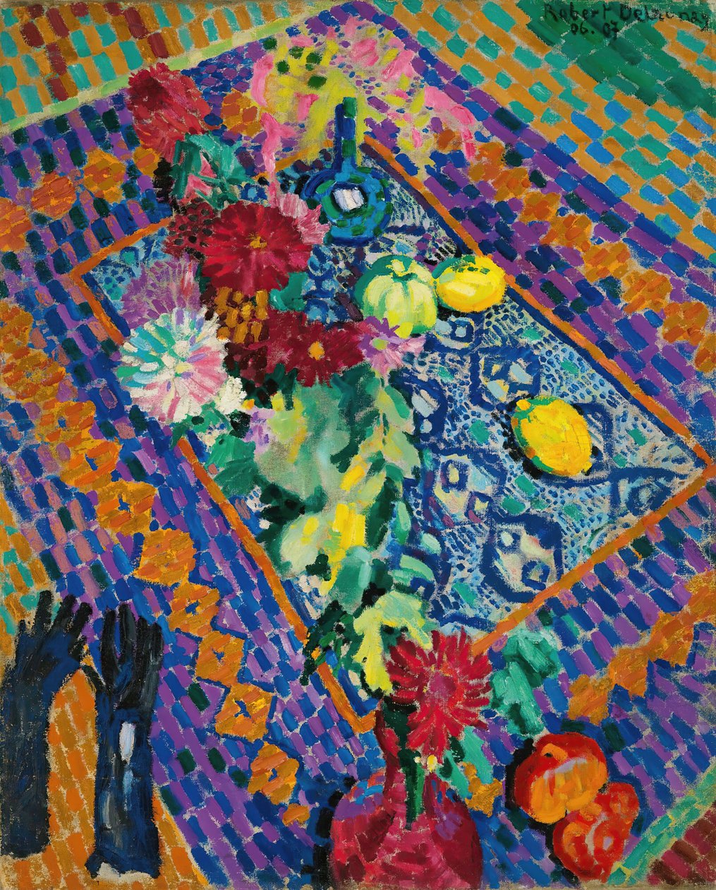 Stilleven met Handschoenen, 1906-1907 door Robert Delaunay