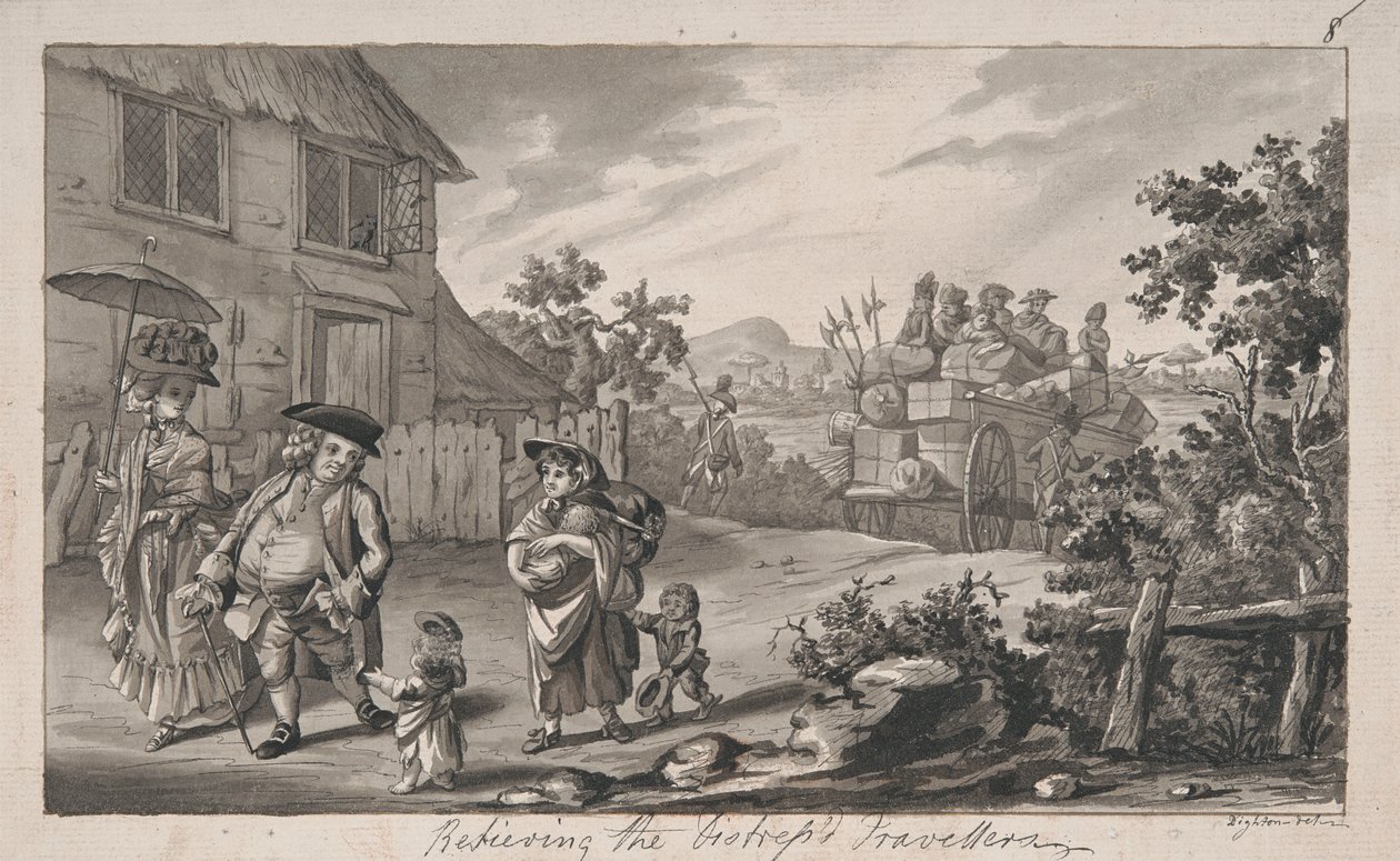 Het Helpen van de Verontruste Reizigers door Robert Dighton