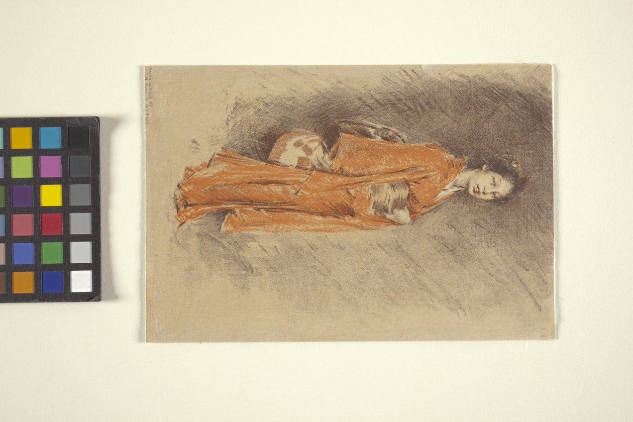Japanse vrouw in kimono door Robert Frederick Blum