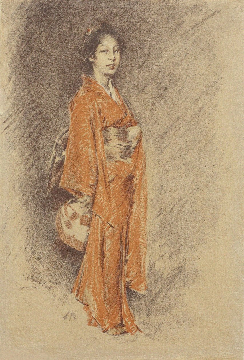 Japanse Vrouw in Kimono door Robert Frederick Blum