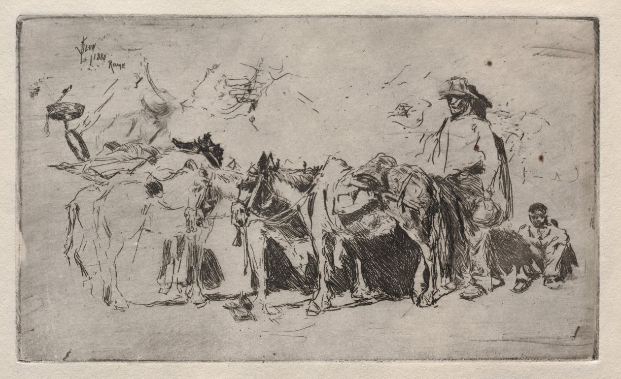 Mannen en ezels, Rome door Robert Frederick Blum