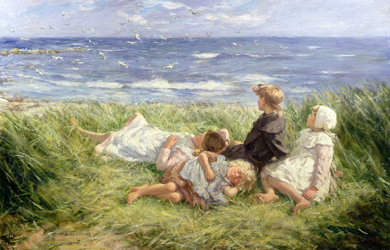 Meeuwen en saffierzeeën, 1912 door Robert Gemmell Hutchison