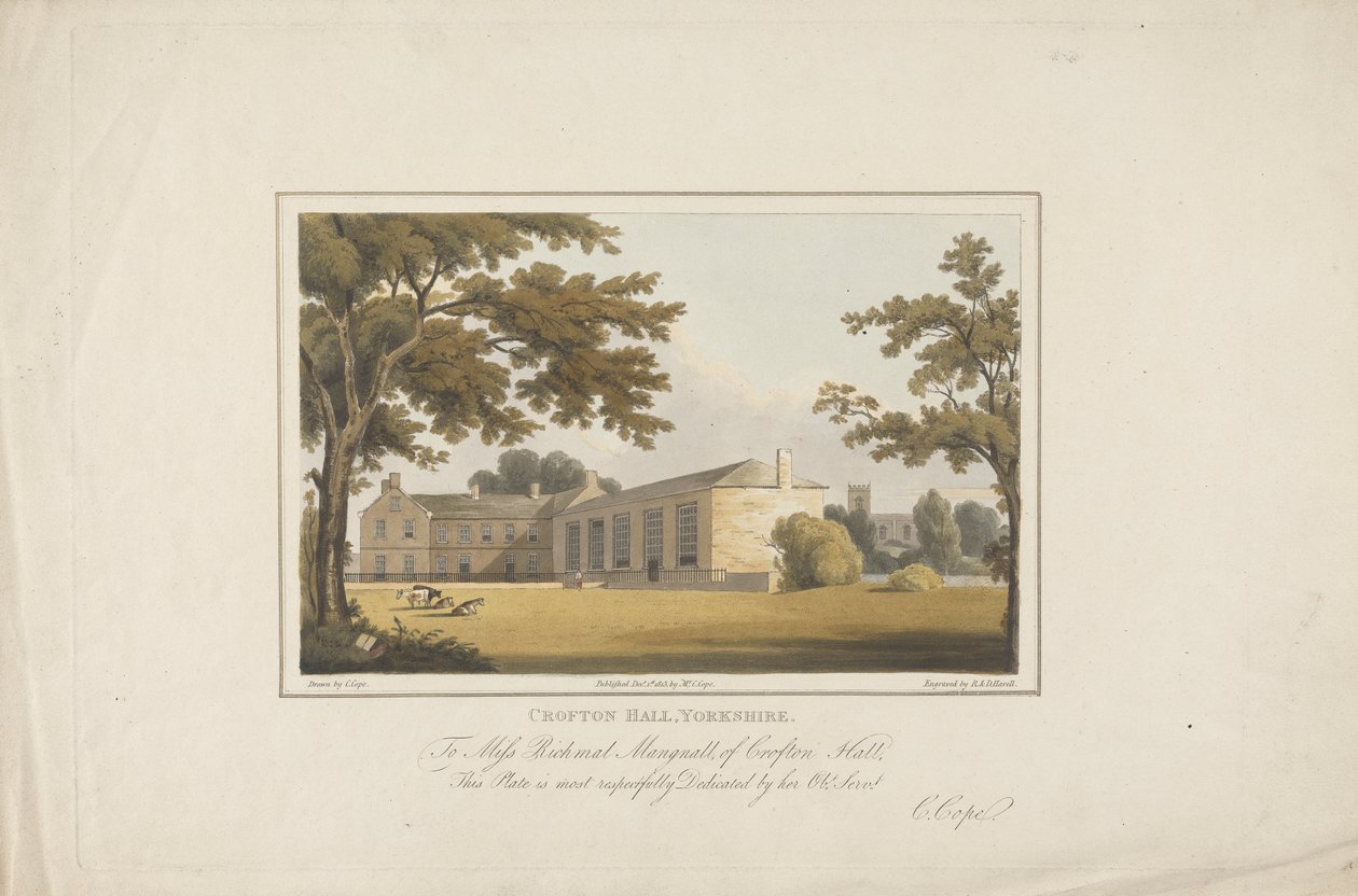 Crofton Hall, Yorkshire door Robert Havell