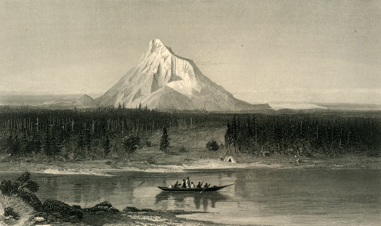 Mount Hood, vanaf de Columbia door Robert Hinshelwood