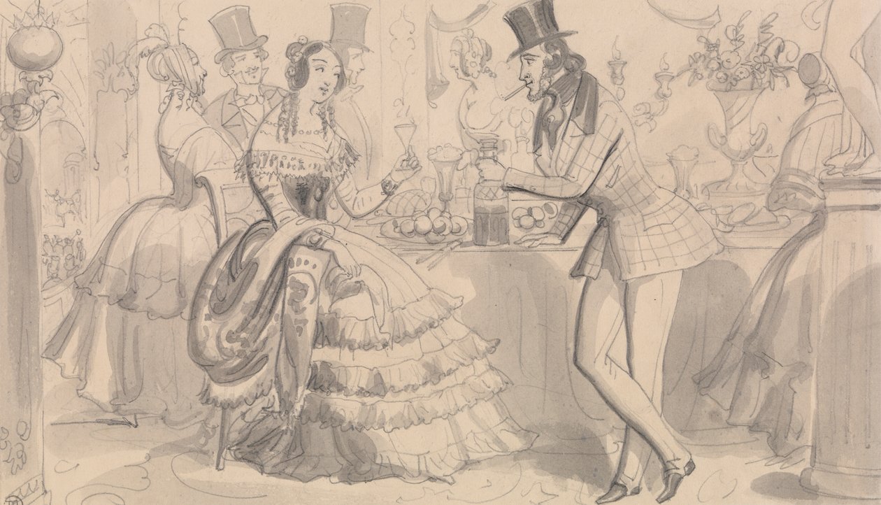 Openbare Verfrissing in de Hoge Kringen door Robert Isaac Cruikshank