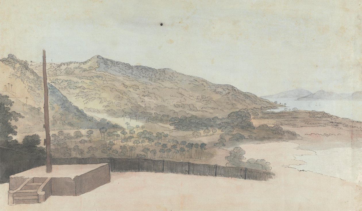 Landschap met rivier of meer door Robert Mabon