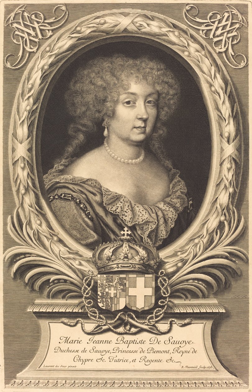 Marie-Jeanne-Baptiste, Hertogin van Savoye door Robert Nanteuil after Laurent Dufour