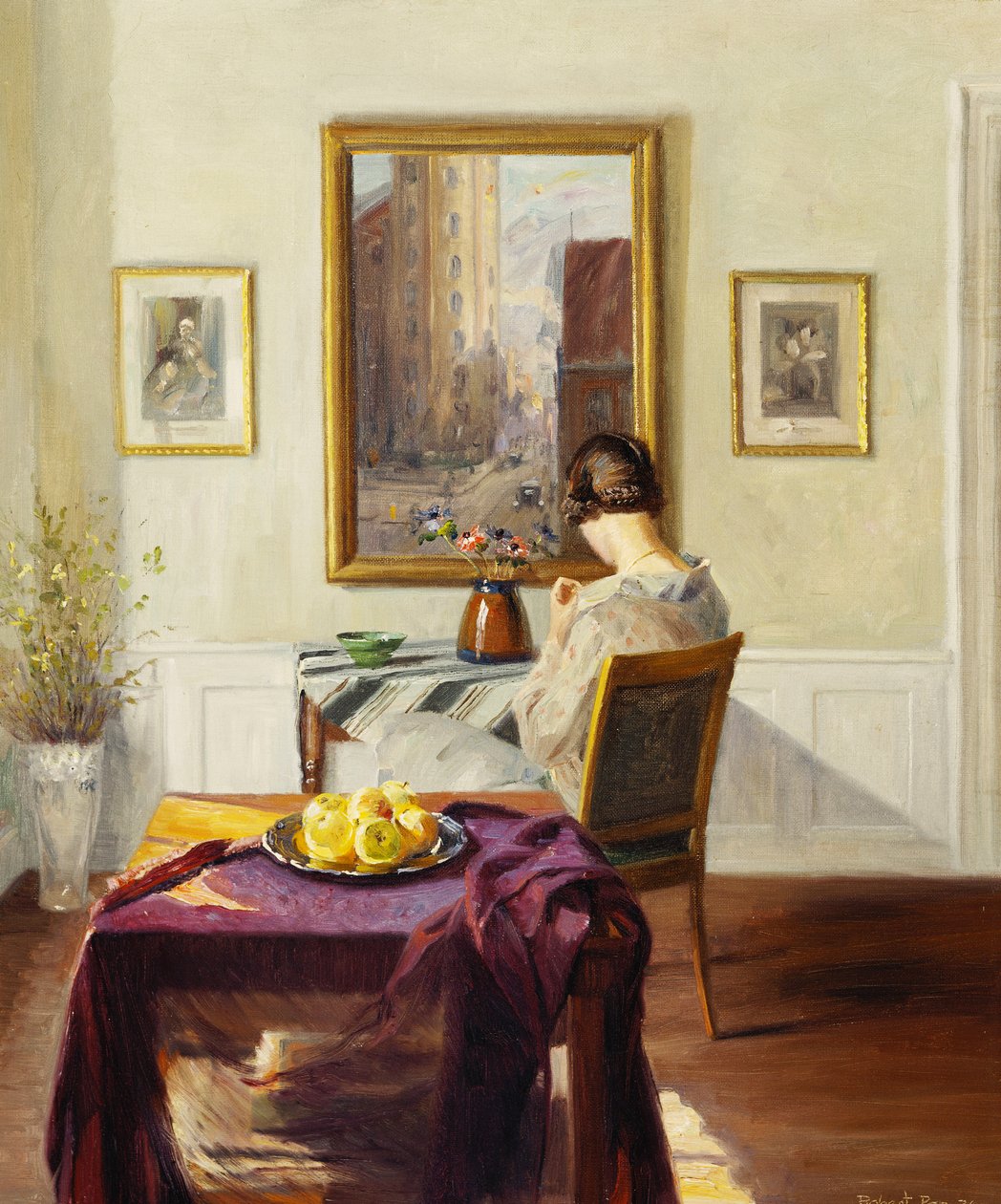 Een Vrouw in een Interieur door Robert Panitzsch