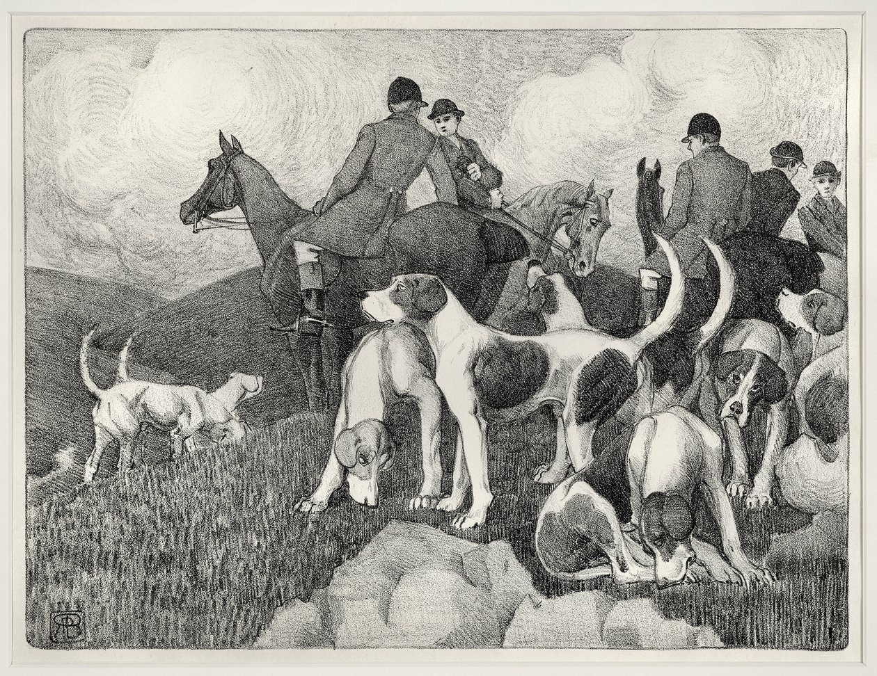 Jachtscène door Robert Polhill Bevan