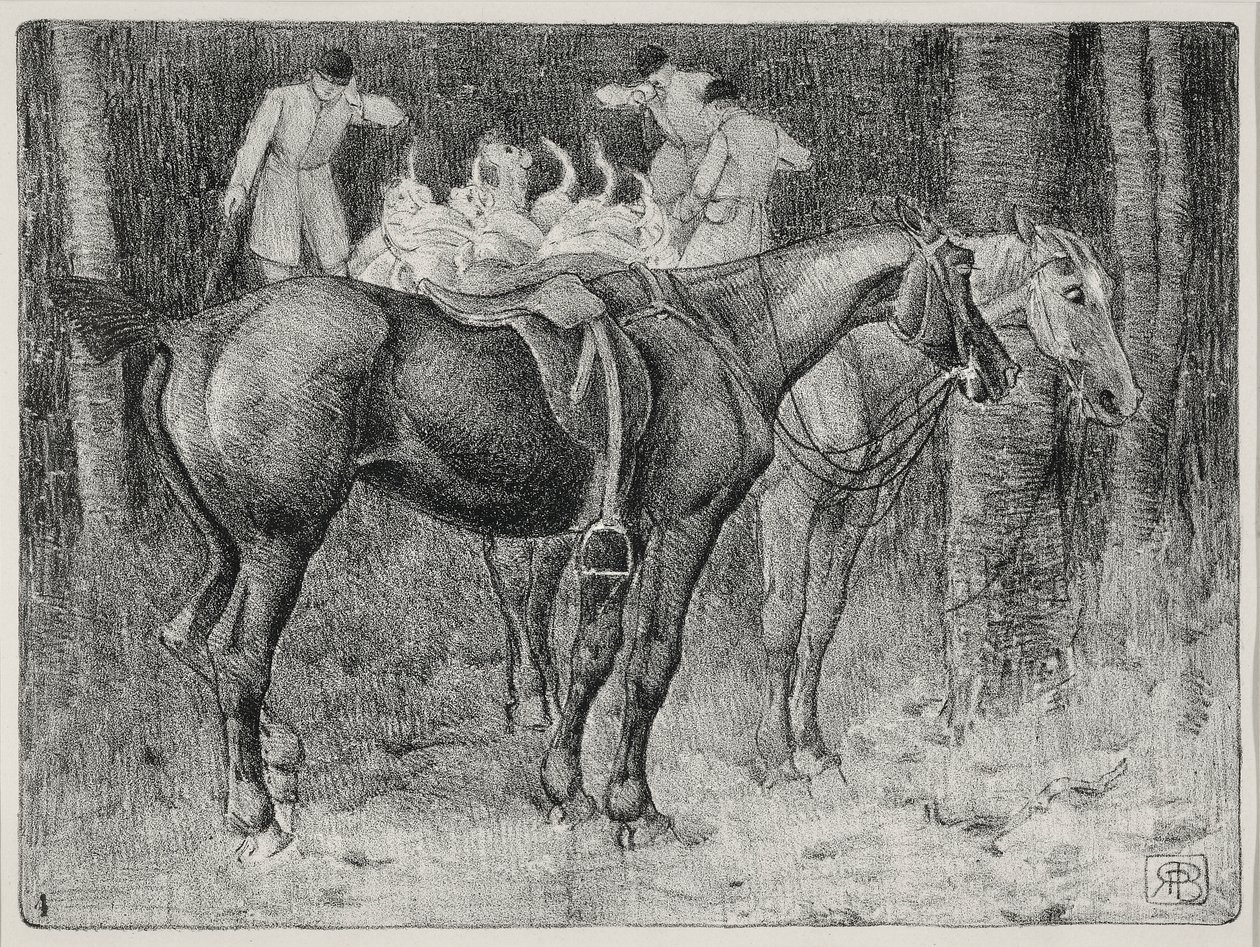 Jachtscène door Robert Polhill Bevan