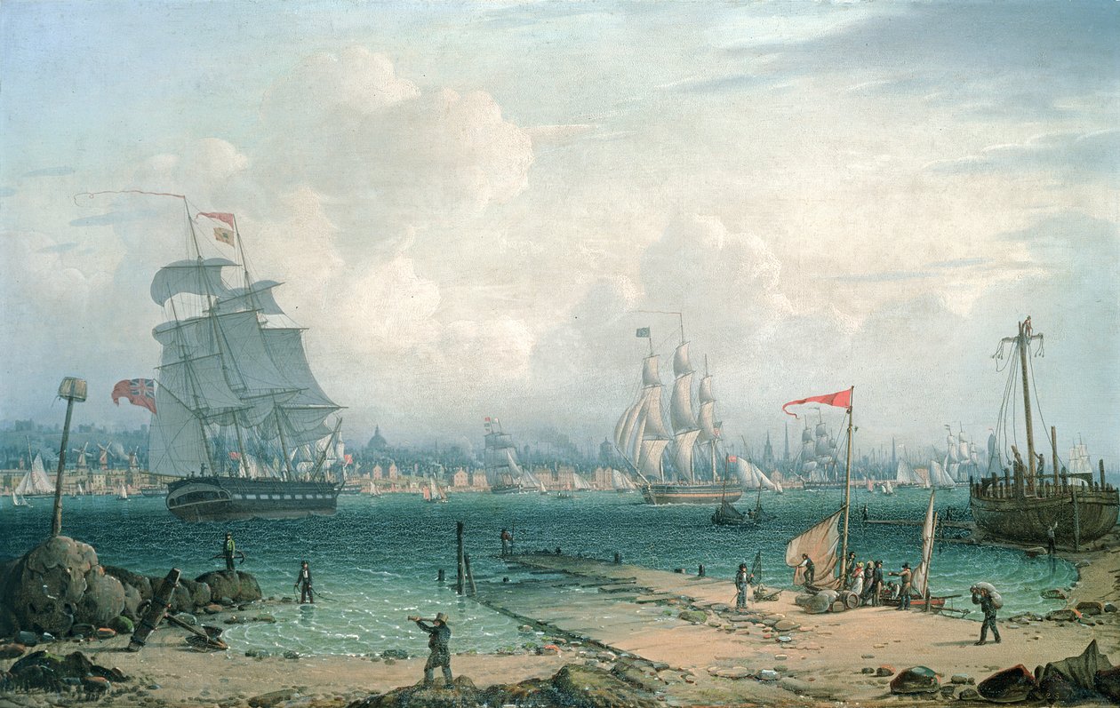 Uitzicht op Liverpool, vanuit Cheshire door Robert Salmon