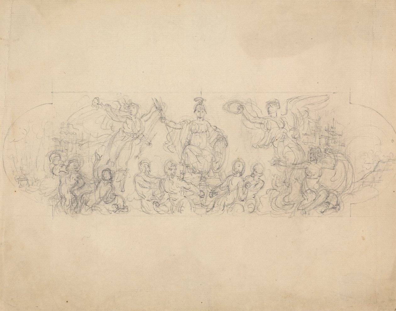 Allegorische Schets van Overwinning door Robert Smirke