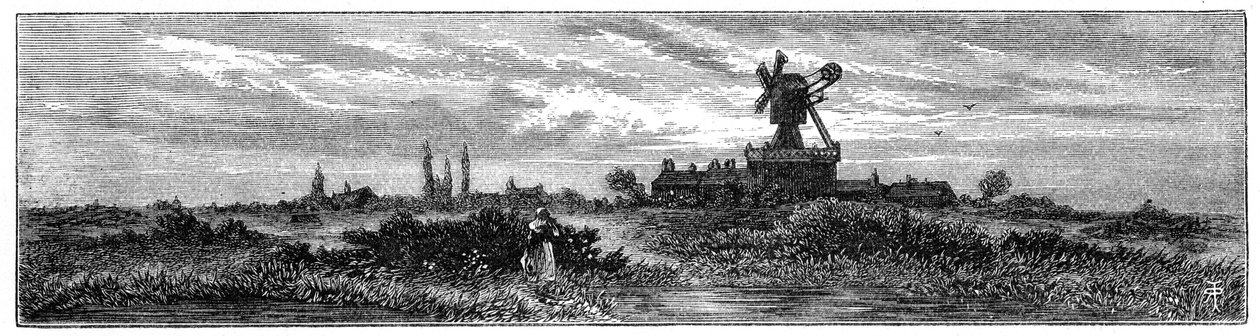 Molen op Wimbledon Common, 1880 door Robert Taylor Pritchett