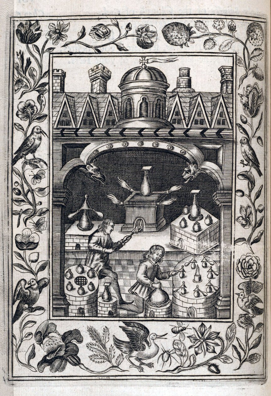 Twee alchemisten die drankjes maken door Robert Vaughn