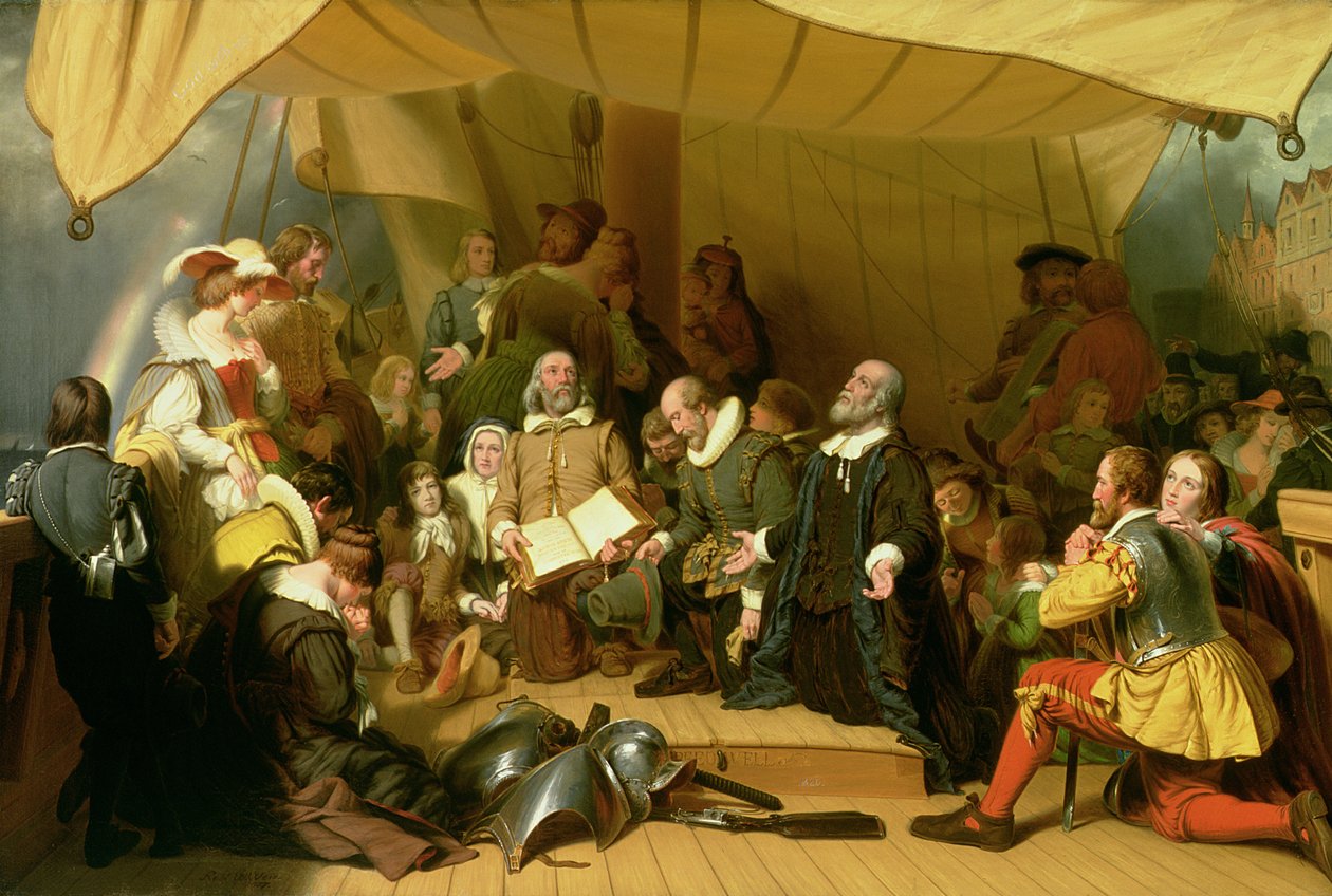 Inscheping van de Pelgrims door Robert Walter Weir