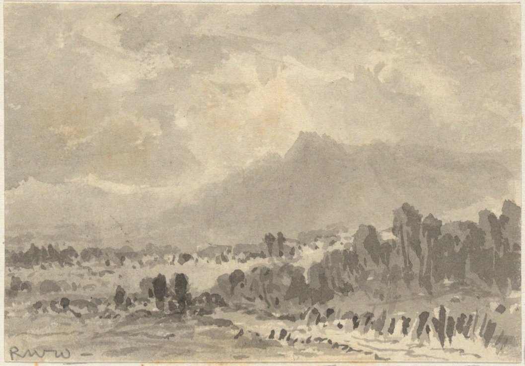 Landschap - rotsen en bergen door Robert Walter Weir