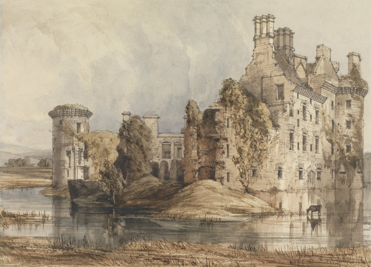 Kasteel Caerlaverock (Algemeen Zicht) door Robert William Billings