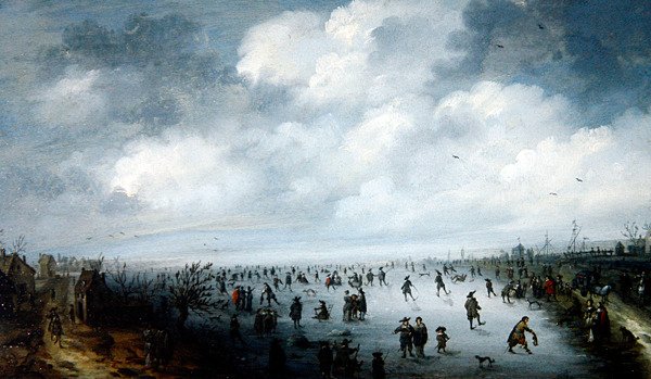 Een Winters Tafereel door Robert van den Hoecke