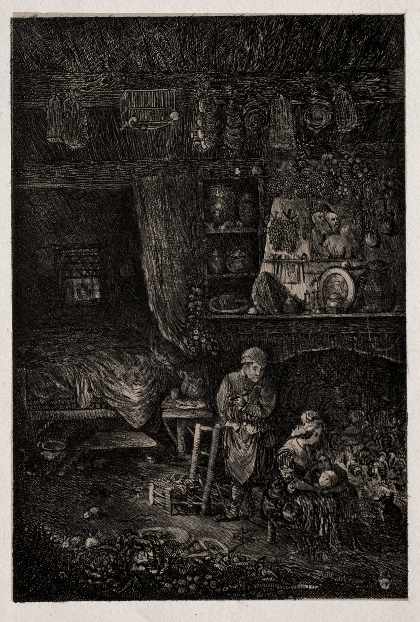 Vlaams Interieur, 1856 door Rodolphe Bresdin