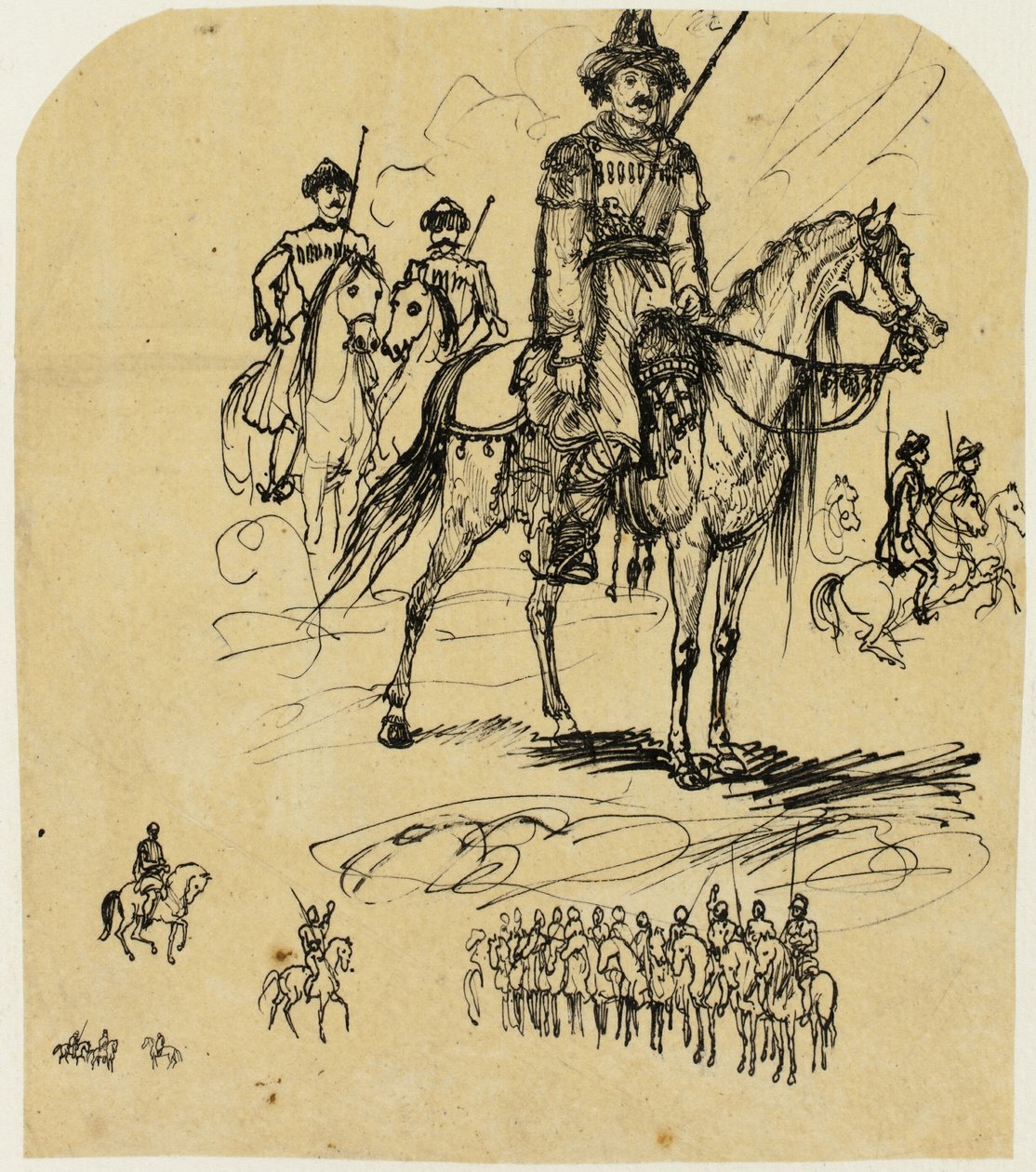 Russische cavalerie door Rodolphe Bresdin